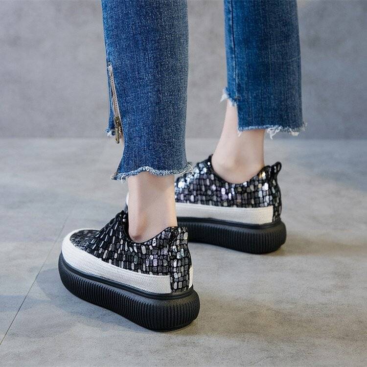 2020 loafers sneakers women shoes platform sneakers zapatos dorados para mujer