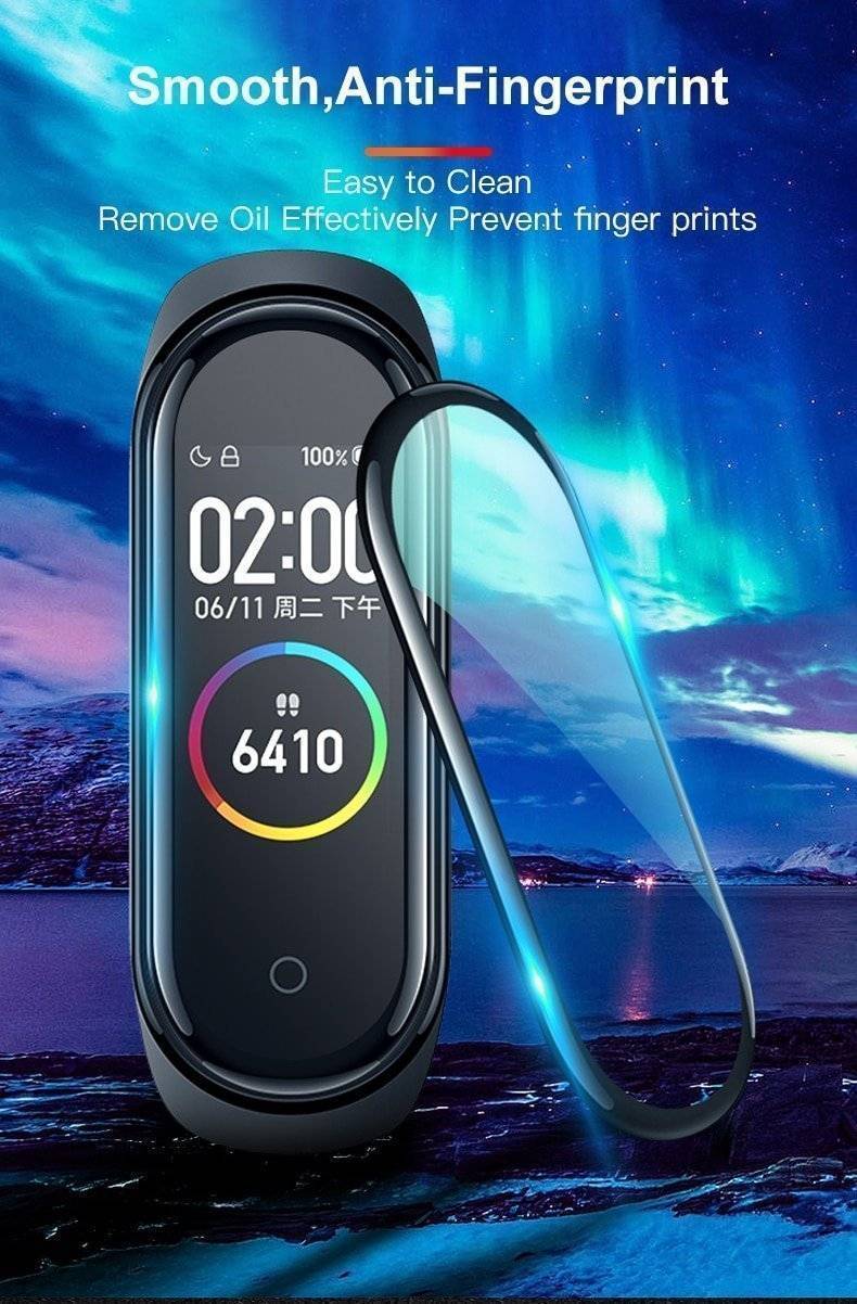 20D Curved Edge Protective for xiaomi mi band 4 glass Scratch-resistant miband 4 film Full cover HD mi band 4 screen protector